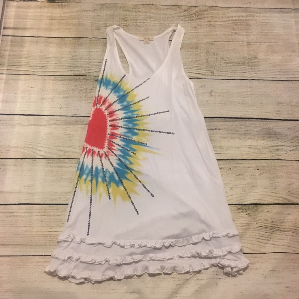 Forever 21 Rainbow Heart Coverup with Ruffles